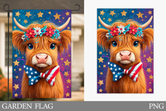 Patriotic Cow Garden Flag. Patriotic Garden Flag Sublimation Product Image 1