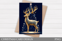Christmas Reindeer Card Printable. Christmas Card Design Product Image 1