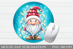 Christmas Gnome Mouse Pad. Christmas Mouse Pad Sublimation Product Image 1