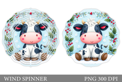 Christmas Cow Wind Spinner. Christmas Wind Spinner Design Product Image 1