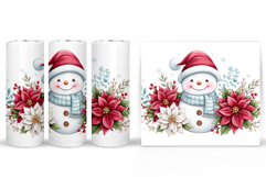 Cute Snowman Tumbler. Winter Tumbler Sublimation Product Image 2