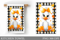 Fall Goose Kitchen Towel. Fall Kitchen Towel Sublimation Product Image 1