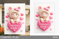 Valentines Lama Garden Flag. Valentines Garden Flag Design Product Image 1