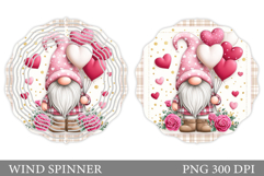 Valentines Gnome Wind Spinner. Valentines Wind Spinner Product Image 1