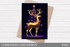 Reindeer Card Printable. Christmas Card Design Product Image 1
