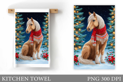 Cute Horse Kitchen Towel. Christmas Kitchen Towel Design Product Image 1