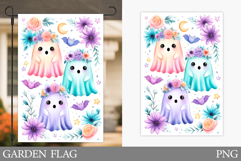 Cute Ghost Garden Flag. Cute Halloween Garden Flag Design Product Image 1
