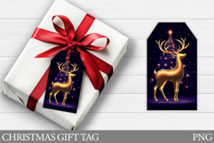 Reindeer Gift Tag Printable. Christmas Gift Tag Design Product Image 1