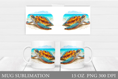 Sea Turtle Mug Sublimation. Sea Turtle Mug Wrap Design Product Image 1