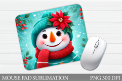 Snowman Mouse Pad Sublimation. Christmas Mouse Pad Product Image 1