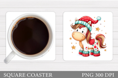 Christmas Horse Coaster. Christmas Coaster Sublimation Product Image 1