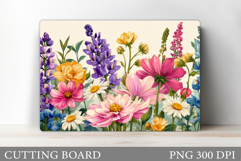 Flowers Cutting Board Sublimation. Wildflowers Cutting Board Product Image 1