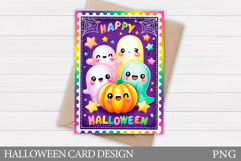Cute Halloween Card Printable. Halloween Ghost Card Design Product Image 1