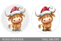 Christmas Cow Wind Spinner. Christmas Wind Spinner Design Product Image 1