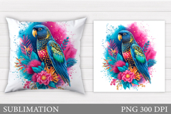 Parrot Sublimation. Parrot Pillow Sublimation Product Image 1