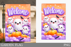 Halloween Garden Flag Design. Halloween Ghost Garden Flag Product Image 1