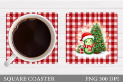 Christmas Pickle Coaster. Christmas Coaster Sublimation Product Image 1