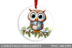 Christmas Owl Christmas Ornament. Christmas Owl Sublimation Product Image 1
