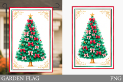 Christmas Tree Garden Flag. Christmas Garden Flag Design Product Image 1
