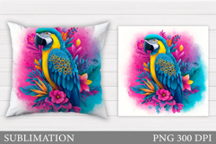 Parrot Sublimation. Parrot Pillow Sublimation Product Image 1