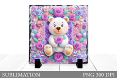 Cute Bear Sublimation. Bear Slate Sublimation Product Image 1