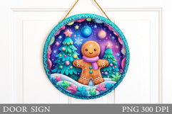 Gingerbread Door Sign Design. Christmas Door Sign Product Image 1