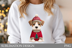 Christmas Dog T-Shirt Design. Christmas Sublimation Product Image 1