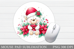 Christmas Bear Mouse Pad. Christmas Mouse Pad Design Product Image 1