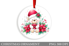 Cute Bear Christmas Ornament. Christmas Bear Sublimation Product Image 1