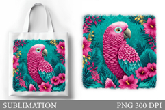 Parrot Tote Bag Sublimation. Parrot Sublimation Product Image 1