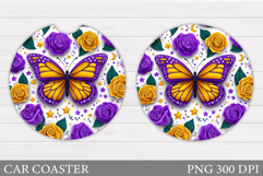 Butterfly Car Coaster Design. Butterfly Sublimation Product Image 1