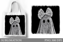 Ghost Tote Bag Sublimation. Halloween Tote Bag Design Product Image 1