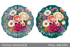Flowers Wind Spinner Design. Floral Wind Spinner Sublimation Product Image 1