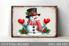 Cute Snowman Cutting Board. Christmas Cutting Board Design Product Image 1
