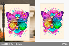 Butterfly Garden Flag Design. Butterfly Sublimation Product Image 1