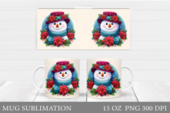 Christmas Snowman Mug Design. Christmas Mug Sublimation Product Image 1