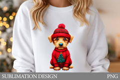 Christmas Dog T-Shirt Design. Christmas Sublimation Product Image 1