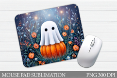 Halloween Ghost Mouse Pad. Halloween Mouse Pad Sublimation Product Image 1