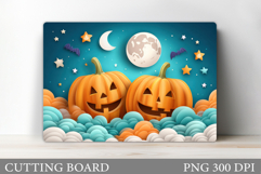 Scary Pumpkin Cutting Board. Halloween Cutting Board Design Product Image 1