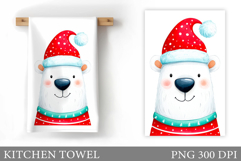 Polar Bear Kitchen Towel. Christmas Kitchen Towel Design Product Image 1