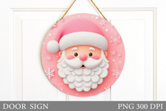 Cute Santa Claus Door Sign. Christmas Door Sign Sublimation Product Image 1