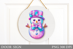 Christmas Snowman Door Sign. Christmas Door Sign Design Product Image 1