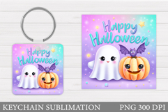 Halloween Ghost Keychain. Halloween Keychain Sublimation Product Image 1