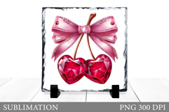 Valentines Cherry Sublimation. Valentines Cherries Slate Product Image 1