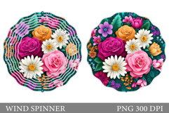 Floral Wind Spinner Sublimation. Flowers Wind Spinner Design Product Image 1