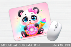Cute Panda Mouse Pad Design. Summer Panda Mouse Pad Product Image 1