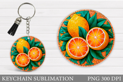 Lemons Keychain Sublimation. Lemons Keychain Design Product Image 1