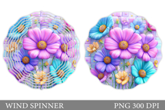 Wildflowers Wind Spinner. Floral Wind Spinner Sublimation Product Image 1