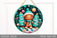 Gingerbread Door Sign Design. Christmas Door Sign Product Image 1
