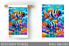 Fish Kitchen Towel Design. Fish Sublimation Product Image 1